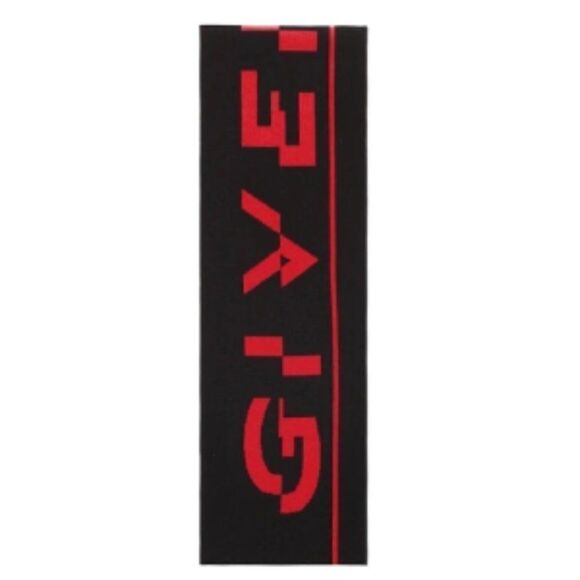 Givenchy Logo Football Scarf in Black/Red NWT - Picture 2 of 3